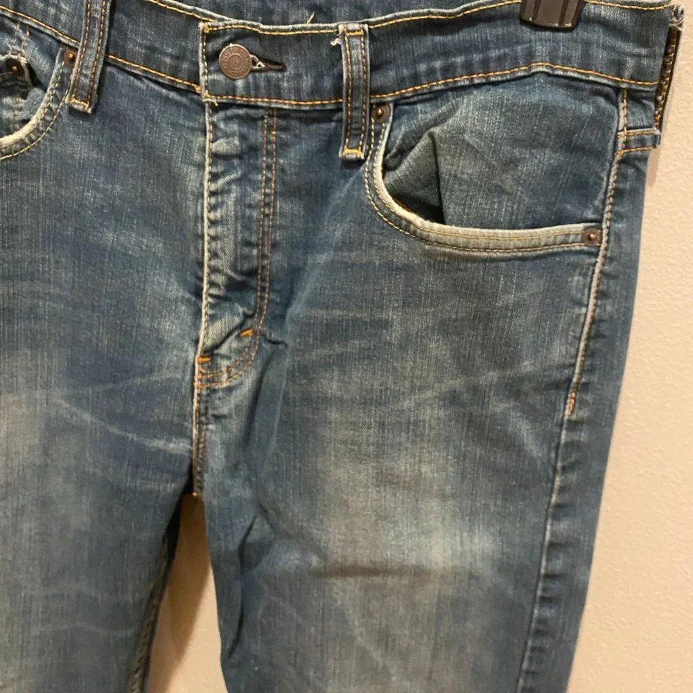 Levi's Jeans Men 33x30.5 Blue Medium Wash Classic 502 Tapered Fit Denim Jeans
